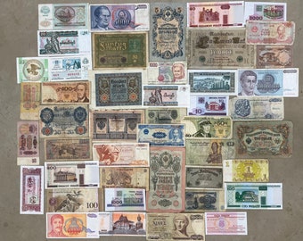 Lot of worlds banknotes 45 pcs/Mix banknotes 1900 to our time/Old banknotes 45 pcs