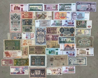 Lot of worlds banknotes 44 pcs/Mix banknotes 1900 to our time/Old banknotes 44 pcs