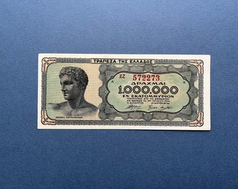 1000000 Drachmai 1944 Griechenland/ Altes Papiergeld Griechenland/ 1 Million Geldschein