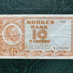 Banconota da 10 corone norvegesi del 1962/banconota della Vecchia Norvegia.