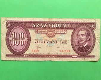 100 Forint 1984 Hungary banknotes, old paper money, original banknotes.