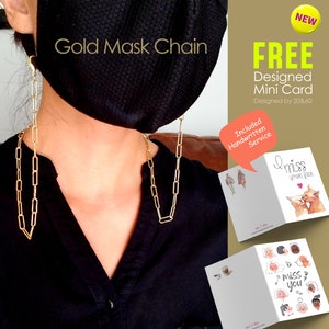 Mask Chain, 18K High Quality Chain, Face Mask Strap, Face Mask Chain Gold Necklace, Face mask Strap, Face Mask Lanyard, Birthday Gift