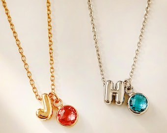 New Mom Necklace Push Present Gift First Time Mom Baby Birth Gift Baby Shower Gift Personalized Initial Birthstone Jewelry Keepsake Charm