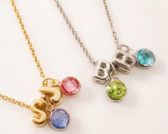 New Mom Gift Push Present First Time Jewelry Baby Birth Personalized Initial Necklace Birthstone Charm Gold Pendant Shower Keepsake