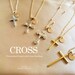 Gold Cross Necklace,Personalized Initial,Hand Stamp Disc,Religious Necklace,Gold Filled Cross Pendant,Satellite/Box Chain, Mothers Day Gift 