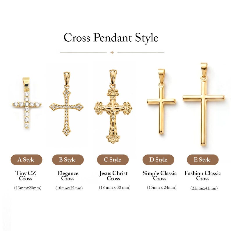 Personalized Cross Necklace Initial Pendant Baptism Gift Girl Confirmation Jewelry Woman Faith Symbol Christian Everyday Gold Handmade image 10