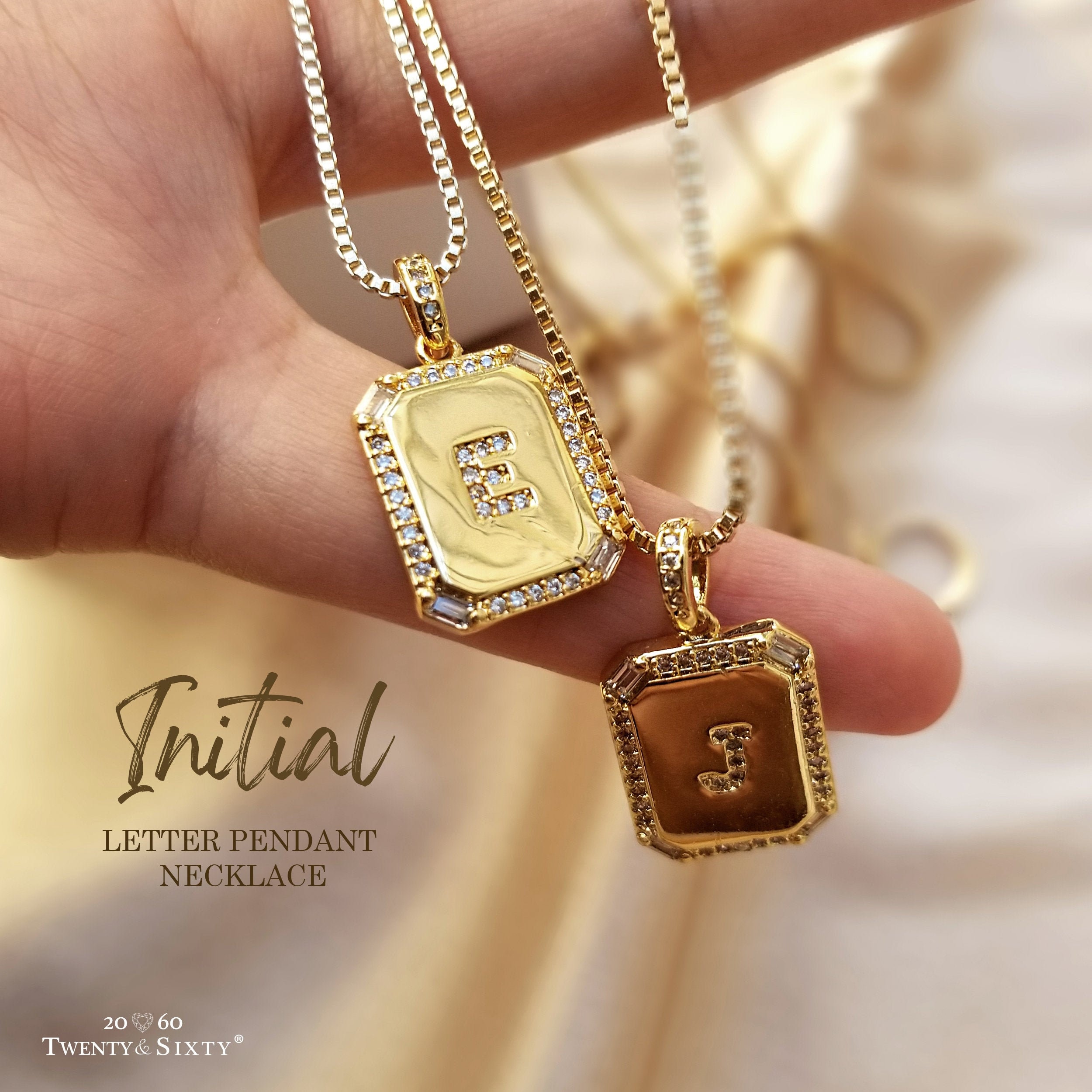 JoycuFF Gold Necklaces for Women Personalized Name Letter K Card Pendant  Necklaces Cute Dainty Unique Fashion Trendy Handmade Square Stainless Steel  Jewelry Simple Monogram Beautiful Necklace - Yahoo Shopping