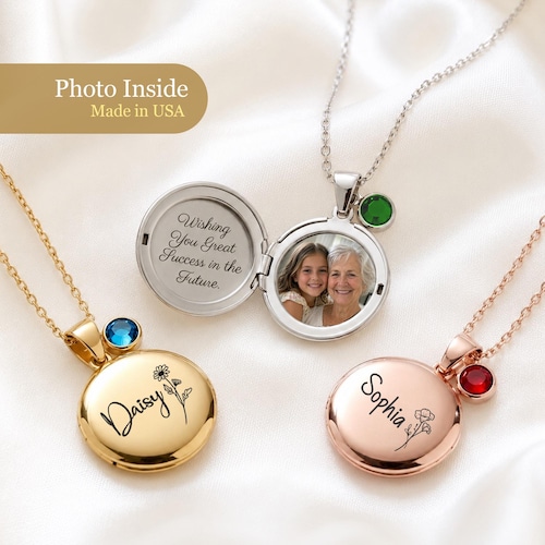 Collier médaillon rond photo personnalisé personnalisé pour femme cadeau pour maman souvenir d'anniversaire bijoux souvenir famille sympathie souvenir