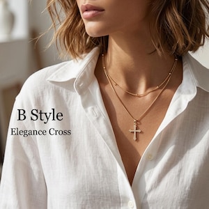 Faith Symbol Cross Necklace Personalized Initial Pendant Everyday Spiritual Jewelry Woman Gold Filled Handmade Religious Accessory Baptism Gift Girl Confirmation Present Custom Engraved Monogram Disc Meaningful Keepsake Design First
