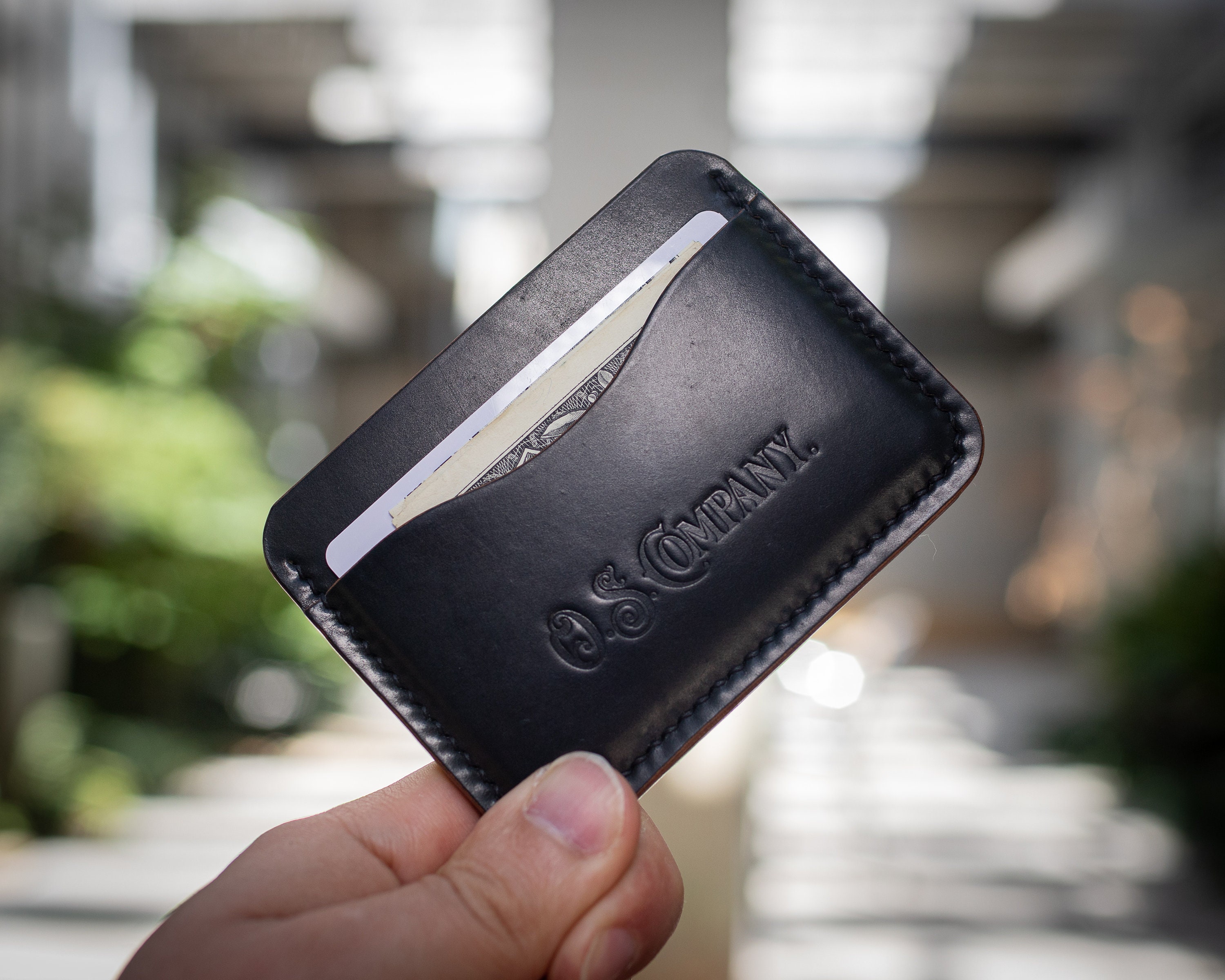 Black Shell Cordovan Minimalist Card Wallet. Horween Leather - Etsy