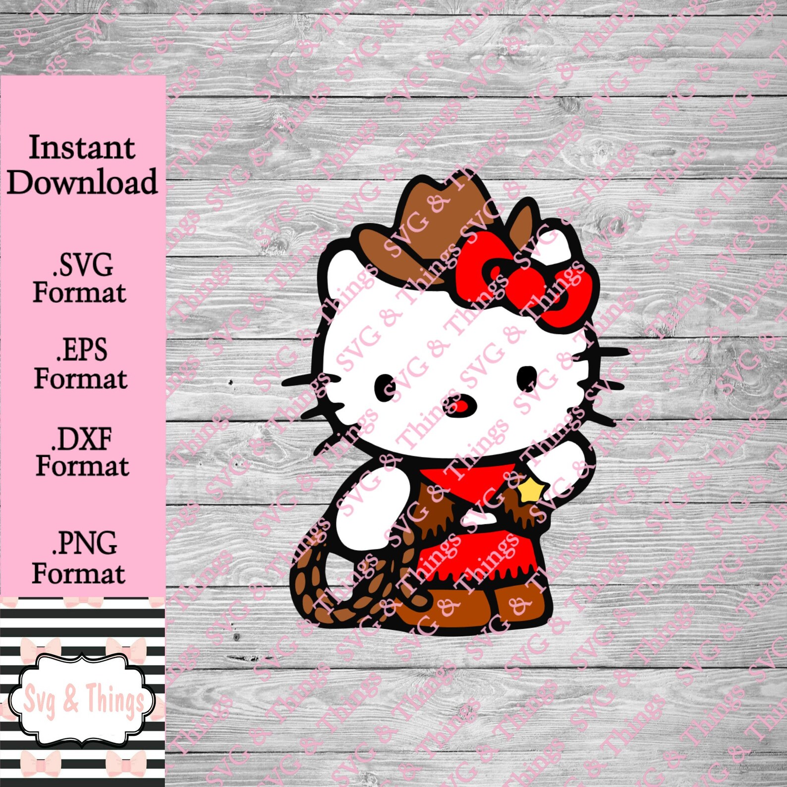 Hello Kitty Cow Girl | Etsy
