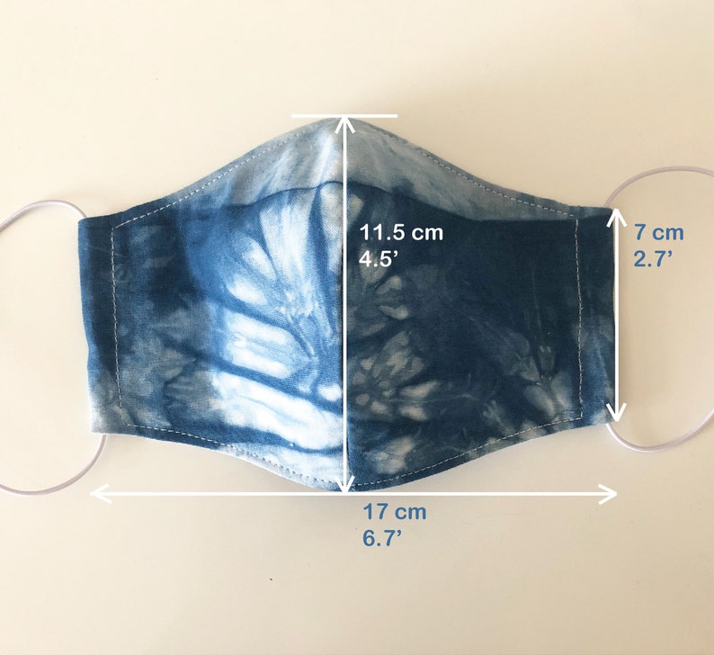 Shibori Indigo tiedyed Cotton Face Masks With Unique Patterns Etsy