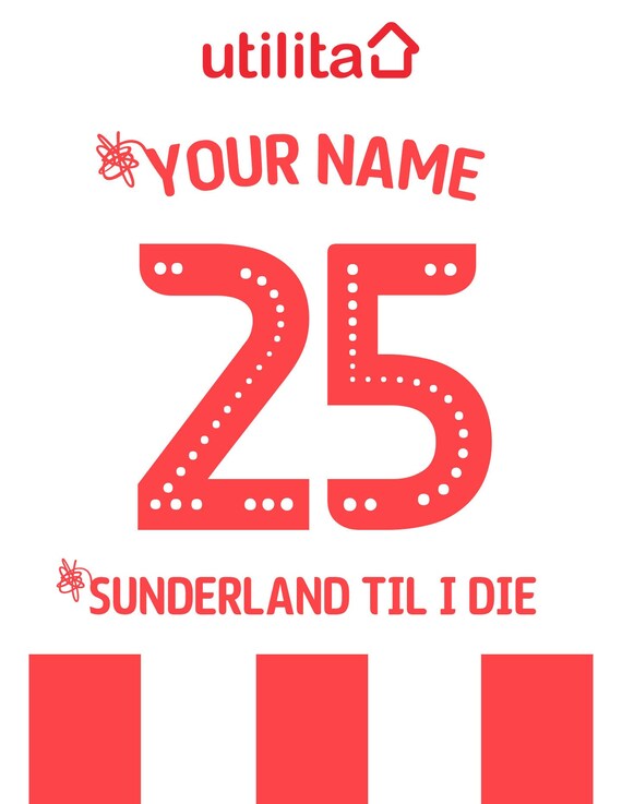 Sunderland AFC Print Personalise your print how you would Etsy