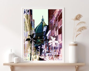Firenze Urban Pop Art Italy Downtown Shabby Design Colorful Palmtree Funky Streets good Vibes Modern Art Printable Digital Download
