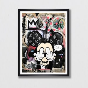 Mickey Mouse Fashion Pop Art Luxury Canvas Paris LOVE Less - Etsy