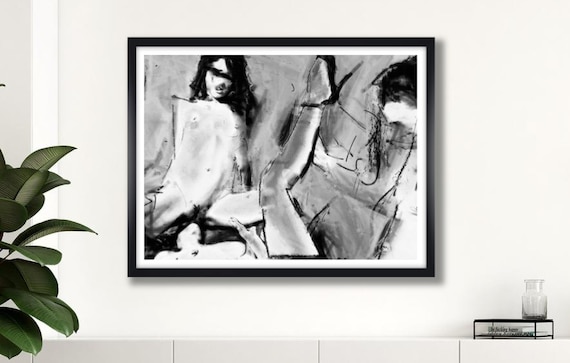 Nude Black Art - Urban Nude Art Shabby Threesome Porn Black White Erotik - Etsy Australia