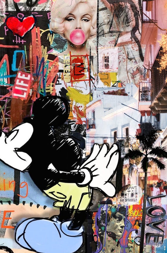 Mickey Mouse, Pop Art, Fashion Luxury LOVE, Modern Art, Paris, Comic, Home  Decor, Wall Art