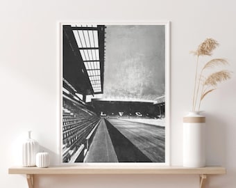 Liverpool Anfield Road, Stadium, Sketch Design, Soccer, Premier League, Black White, Wall Art, Home Decor, Printable Download