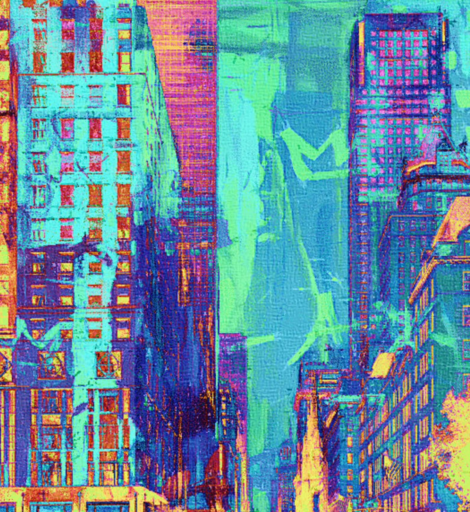 5th Avenue New York Urban Pop Art Sketch Wall Art Home Etsy