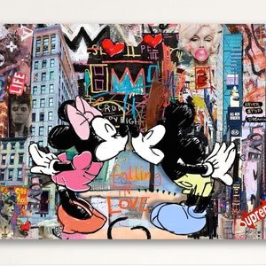 Mickey Mouse, Pop Art, Fashion Luxury LOVE, Modern Art, Paris, Comic, Home  Decor, Wall Art