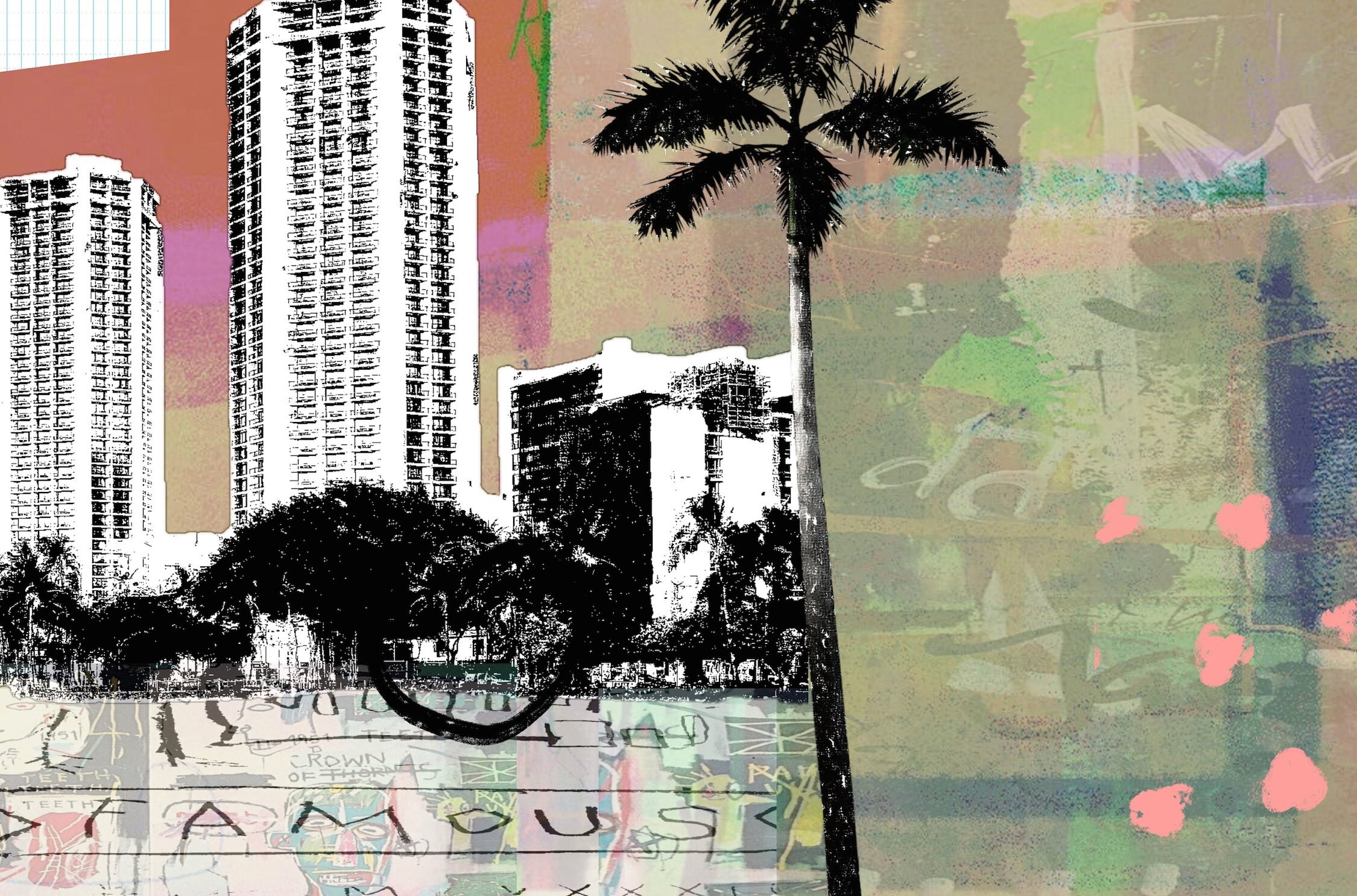 Hawaii Urban Pop Art Large Collage MixedMedia Funky Vibes Etsy