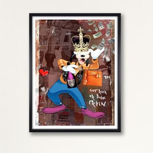 Goofy, Pop Art, Money Champagne, Get Rich or Die Tryin, Fashion, Modern Art, MixedMedia, Home Decor, Wall Art, Printable Download