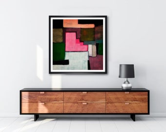 Large Abstract, Wall Art, Urban District, Colorful, Modern Art, Expressionism, Contemporary Art, Home Decor, Printable Download