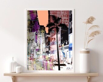 Cape Town Urban Pop Art South Africa Wall Decor Collage Design Palmtrees Colorful Funky Streets good Vibes Printable Digital Download