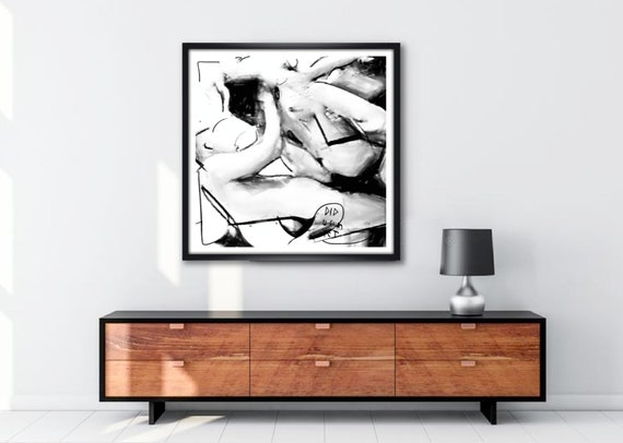 Nude Art Couple Sex Urban Pop Art Porn Black White - Etsy