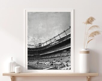 Denver Broncos, Empower Field på Mile High skissdesignstadion, modern konst, svartvitt, fotbollsväggkonst, heminredning, utskrivbar nedladdning