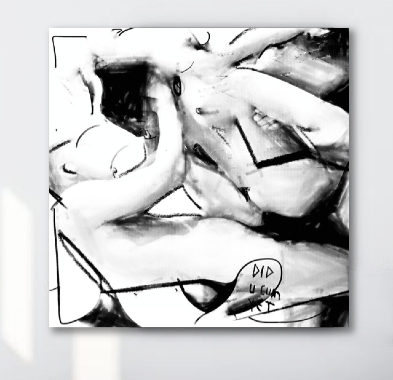 Black On White Cum Shot - Nude Art Couple Sex Urban Pop Art Porn Black White - Etsy Israel