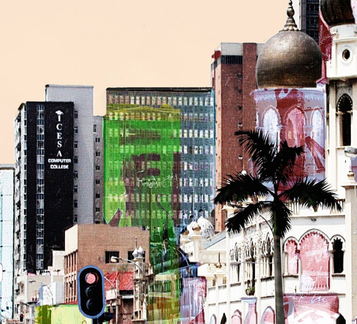 Durban Urban Pop Art, South Africa, Wall Decor Collage Design Palmtrees