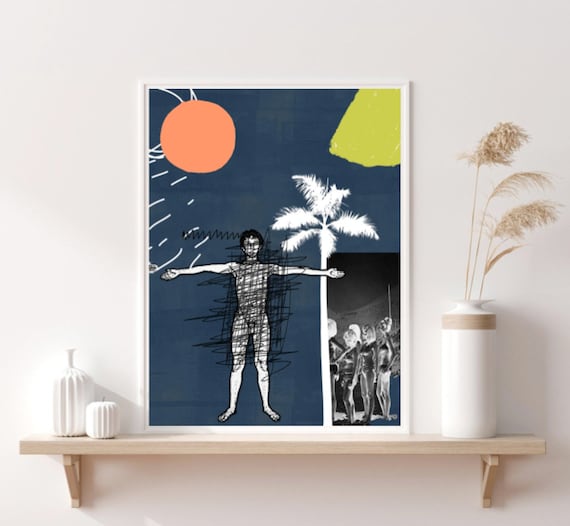 570px x 526px - Nudist Pop Art Bikini Girls Palmtree Vintage Ocean Dada - Etsy