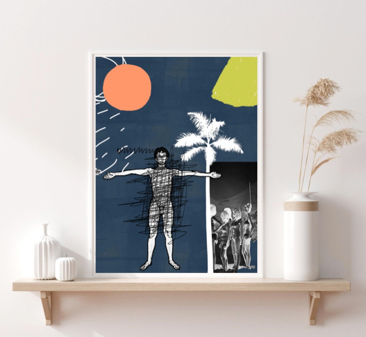 Nudist Pop Art Bikini Girls Palmtree Vintage Ocean Dada Collage Deep Blue  Home Decor Wall Art Printable Digital Download - Etsy UK