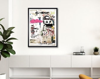 Neo Expressionism, Pop Art, Believe You, Woman Flowers Money, Modern Art, Home Decor, Wall Art, Printable Download