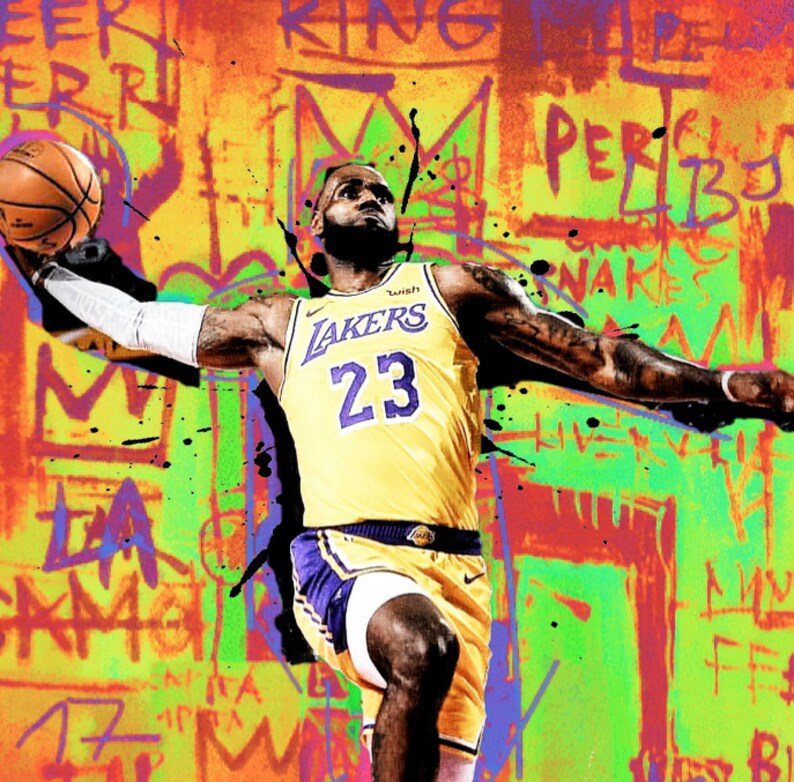 Lebron James Urban Pop Art Los Angeles Lakers King 17th Titel | Etsy