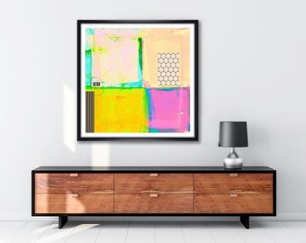 Large Abstract Art, Urban Pop Art, Rosa Yellow, Shabby, Colors, Painting, Modern Art, Street Art, Wall Art, Home Decor, Printable Download