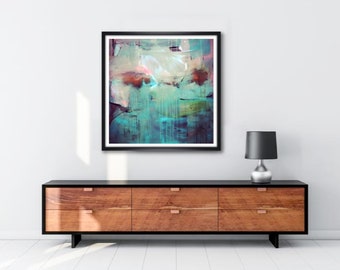 Large Abstract, Wall Art, Coral Reef, Surfing, Beach, Colorful, Modern Art, Expressionism, Contemporary Art, Home Decor, Printable Download