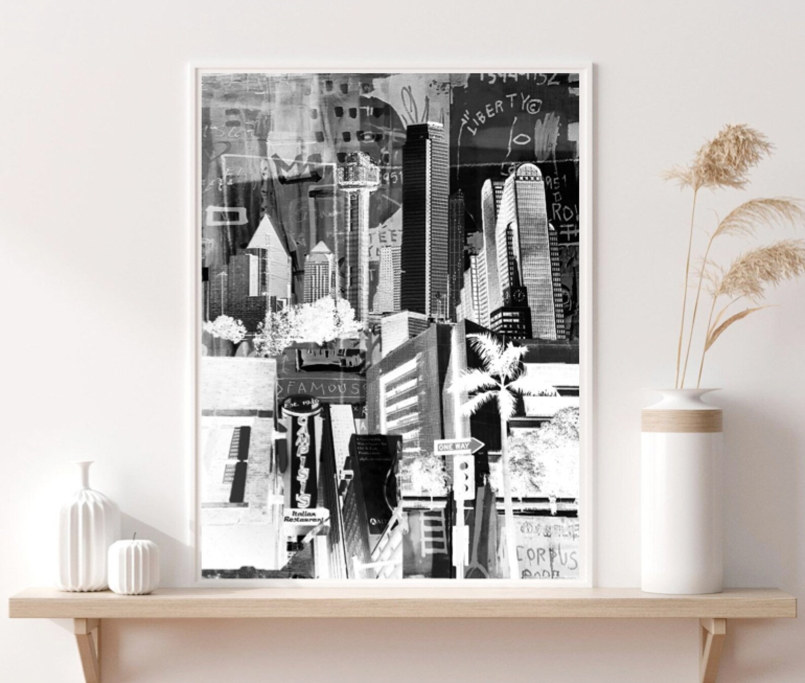 Dallas Texas Urban Pop Art Funky Black White Streets Etsy
