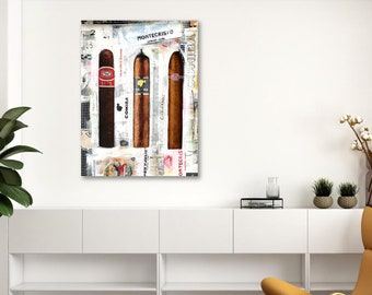 Cigar Pop Art, Behike Cohiba, Montecristo Romeo Y Julieta, Lounge Cuba La Habana, Home Decor, Wall Art, Printable Download