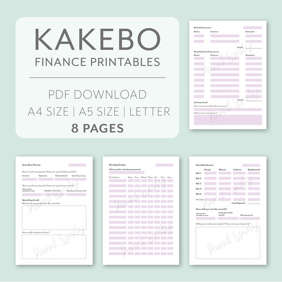 Finance Printables Kakebo Kakeibo Weekly Calendar Undated | Etsy