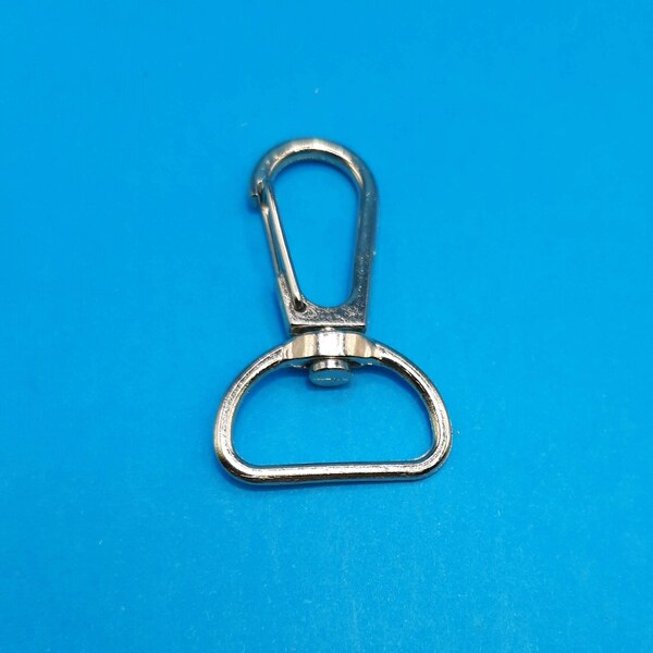 Swivel Triggerless Clasp w/ D Ring Extra Large Silver - Great for Belts, Purses, Collars, Dog Leashes - Lot of 10  1.5x1"/38x25mm   CLASP001