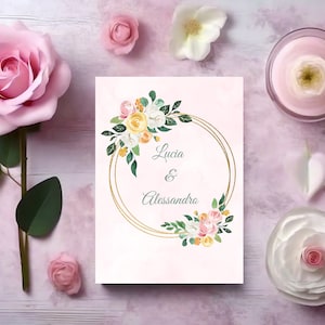 Modèle faire part mariage/ anniversaire fleurs d'été nature /invitation/ numérique Template canva modifiable/ imprimable