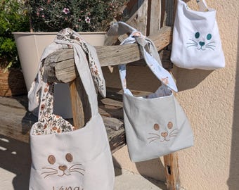 Panier de Pâques personnalisé prénom enfant | chasse aux oeufs | broderie