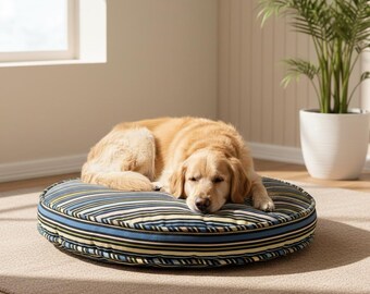 Round Orthopedic Dog Bed – Memory Foam, Washable Zipper Cover – LIMITED FABRIC EDITION