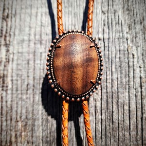 Handmade Figured Walnut Bolo Tie – Rustic, Western, & Boho Style | USA-Made Hardware