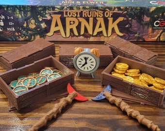 Lost Ruins of Arnak Add-Ons - coins/compasses/staff/clock/crates