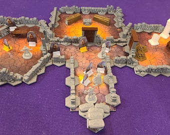 Gloomhaven Walls - Compatible with D&D, Frosthaven, Jaws of the Lion, Pathfinder, hex base miniatures