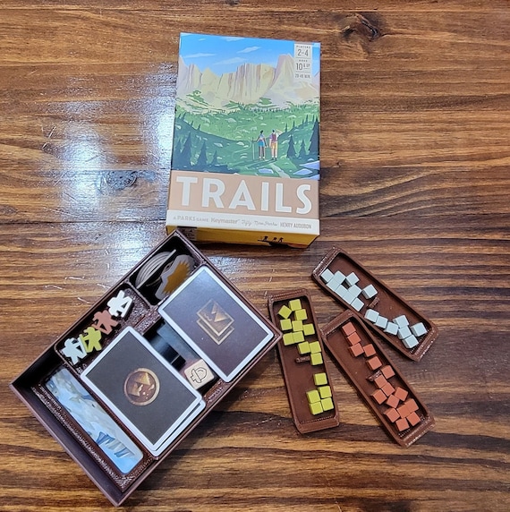Trails Board Game Insert | 3D Printed Organizer, Resource Trays