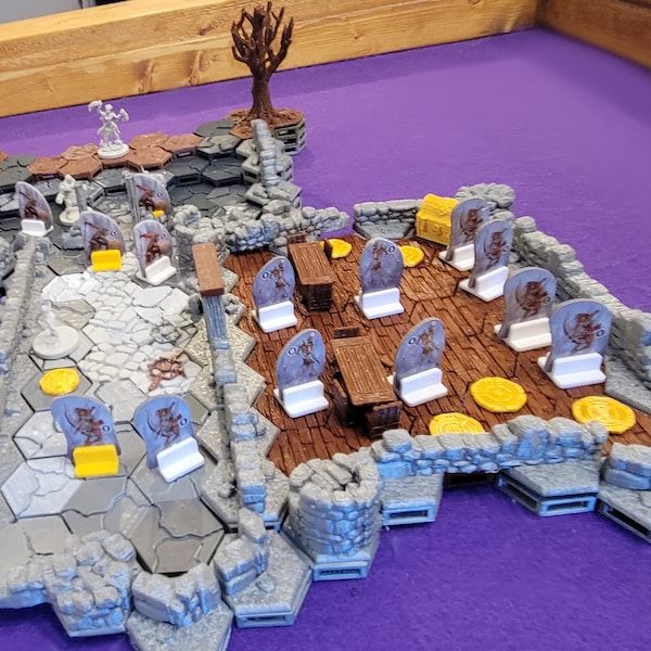 Gloomhaven Hex Terrain Tiles - OpenLock - Table Top Gaming - Modular Tile System